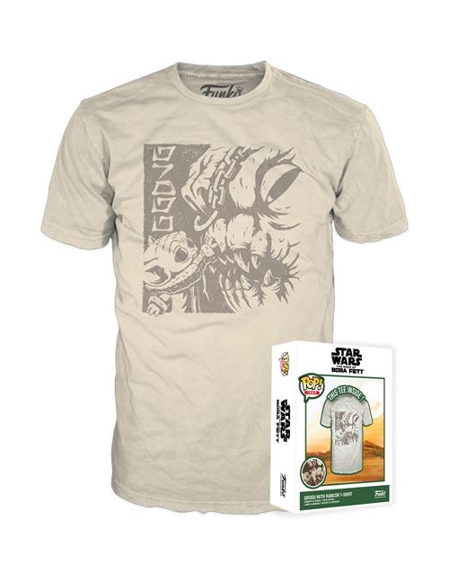 T-Shirt Funko Pop! Boxed Tee Star Wars The Book Of Boba Fett: Grogu with Rancor: Grogu with Rancor - Tamanho M Online Sale