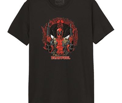 T-Shirt Marvel Deadpool Pose Guns - Preto - Tamanho S - Cotton Division Sale