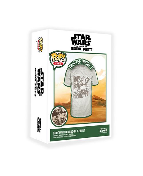 T-Shirt Funko Pop! Boxed Tee Star Wars The Book Of Boba Fett: Grogu with Rancor: Grogu with Rancor - Tamanho M Online Sale