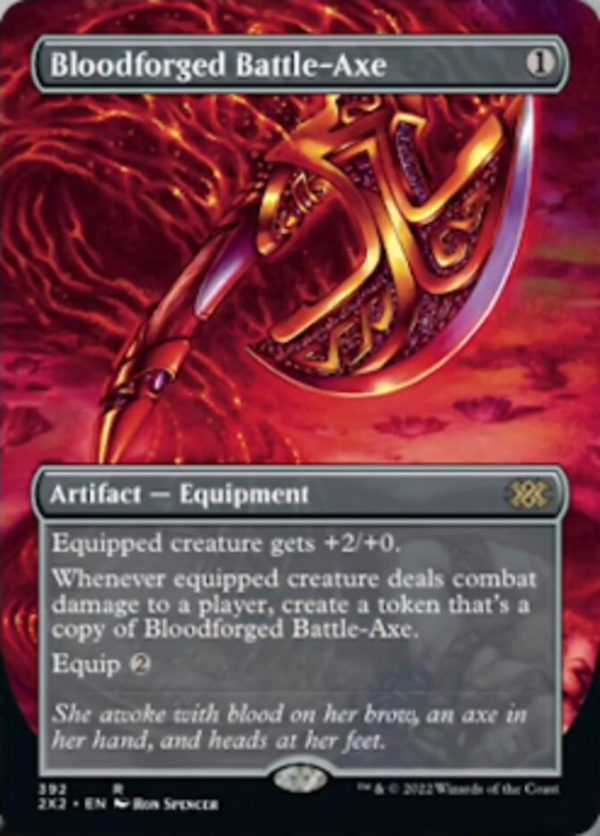 Bloodforged Battle-Axe (Borderless Alternate Art) [Double Masters 2022] For Cheap