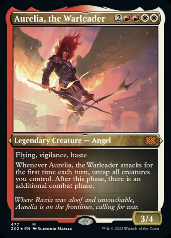 Aurelia, the Warleader (Foil Etched) [Double Masters 2022] on Sale