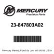 Mercury - Bushing kit - 23-847803A02 For Discount